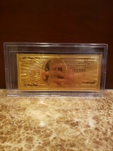 BRAND NEW 24 KARAT 99.9% GOLD 100 DOLLAR US MINTBILL IN ACRYLIC HOLDER RARE