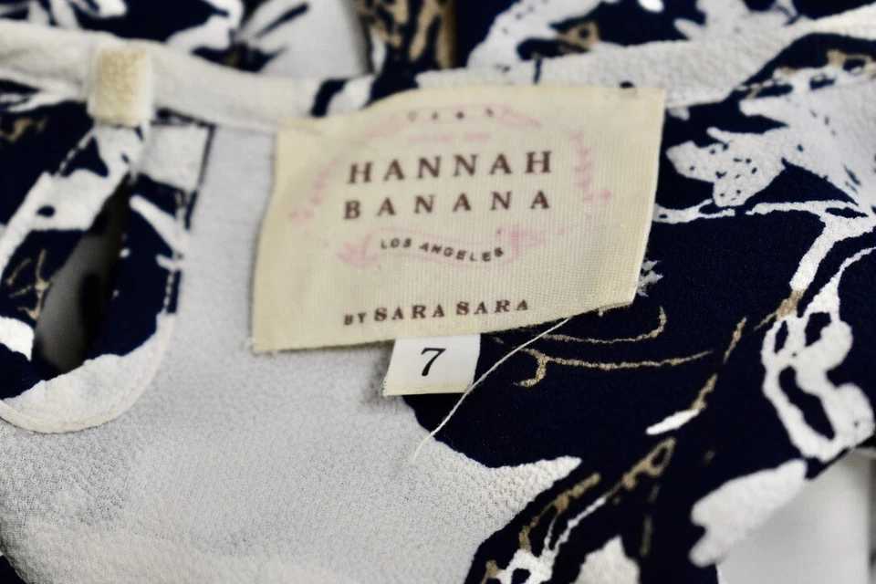 Hanna 香蕉黑色白色花卉女孩连衣裙 7 码出售 df — 第 3/4 张图片