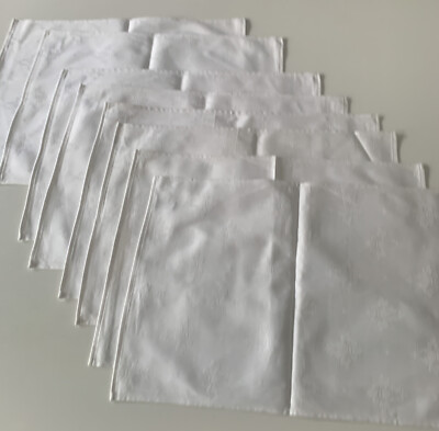 New. Verilin  Fleur De Lys Placemats. Belgian Cotton. White. Set Of 8