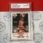 Graded 10 Michael Jordan 1990 Fleer Basketball Card #26 10 GEM MINT Card Slab