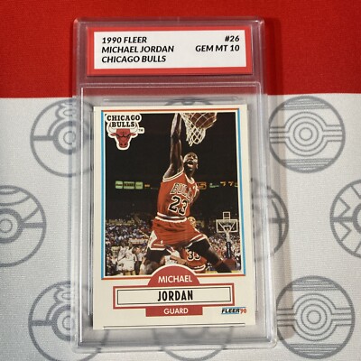 Graded 10 Michael Jordan 1990 Fleer Basketball Card #26 10 GEM