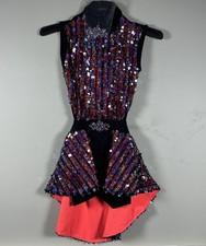 Revolution Dance Costume MC Sequin Red Black Jazz Competition