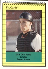 Dan Calcagno 1991 ProCards #3916 RC Everett Giants *AutographDen*
