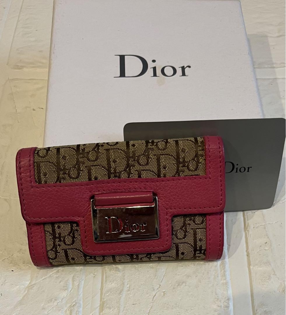 小物 Dior Logo Leather Key Case Trotter Dior Trotter Logo Key Case Genuine Leather Plate Key Holder