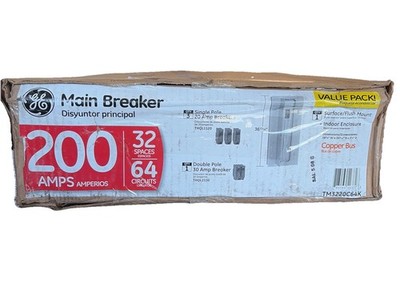GE 200 Amp 32/64 Main Breaker Indoor Load Center TM3220C64K with 4 Breakers