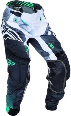 FLY RACING Leichte Hydrogen Hose schwarz/weiß/türkis Gr. 28US/44EU Motocross MX
