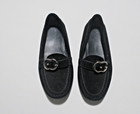 Gucci Black Women's Suede Interlocking loafer 370616 Size 36 — photo 1