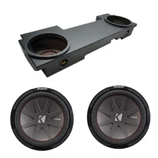 02-13 GMC Sierra HD Crew Truck Kicker CompR CWR12 Dual 12" Custom Rhino Sub Box
