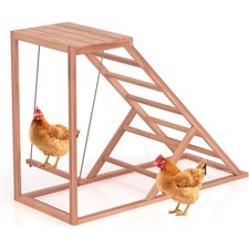 Chicken Coop Perch with Ladder Swing Ramp Roosting Bars for Hens Chicks Poultry