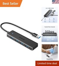 USB 3.0 Hub, 4 Ports USB A Splitter Ultra-Slim USB Expander, 0.5 ft