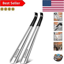 Ergonomic 16.5" Stainless Steel Long Shoe Horn for Seniors   Back Pain Relief