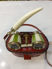 Antique Brass Opera Glasses with Mother of Pearl Handle, Vintage Theater Binocul