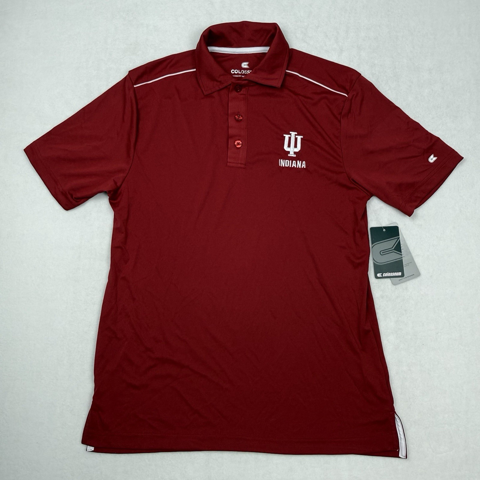 New Colosseum Indiana Hoosiers Shirt Men's Small Red Polo 3-Button Collar NCAA