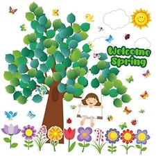 128 Pcs Classroom Tree Bulletin Board Set Spring Bulletin Board Decorations