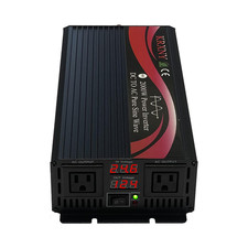Krxny Power Inverter Converter 2000W 24V Dc To 110V 120V Ac 60Hz Pure Sine Wave