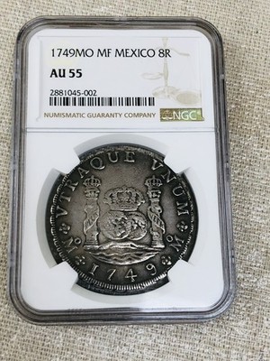1749 Mexico Pillar Dollar 8 Reales Silver Coin (8R) - Certified