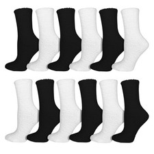 Fuzzy Socks 12 Pairs Fluffy Cozy Soft Womens Girls Plush Warm Sleep House Socks