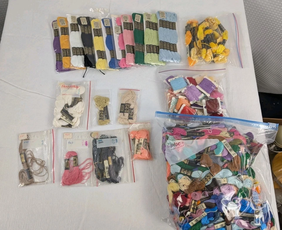 Large Lot of Embroidery Floss 250+ Some New Some Used Mixed Brands - Image 2 of 4