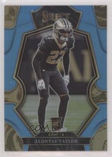 2022 Panini Select Premier Level Light Blue Prizm 21/99 Alontae Taylor #171 0z9d