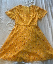 Madewell Silk Belladonna Sun Dress In Painted Carnations Yellow Size 2