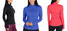 Spyder Women's Stretch Long Sleeve Zip Up Yoga Jacket with Thumb Holes 1856542