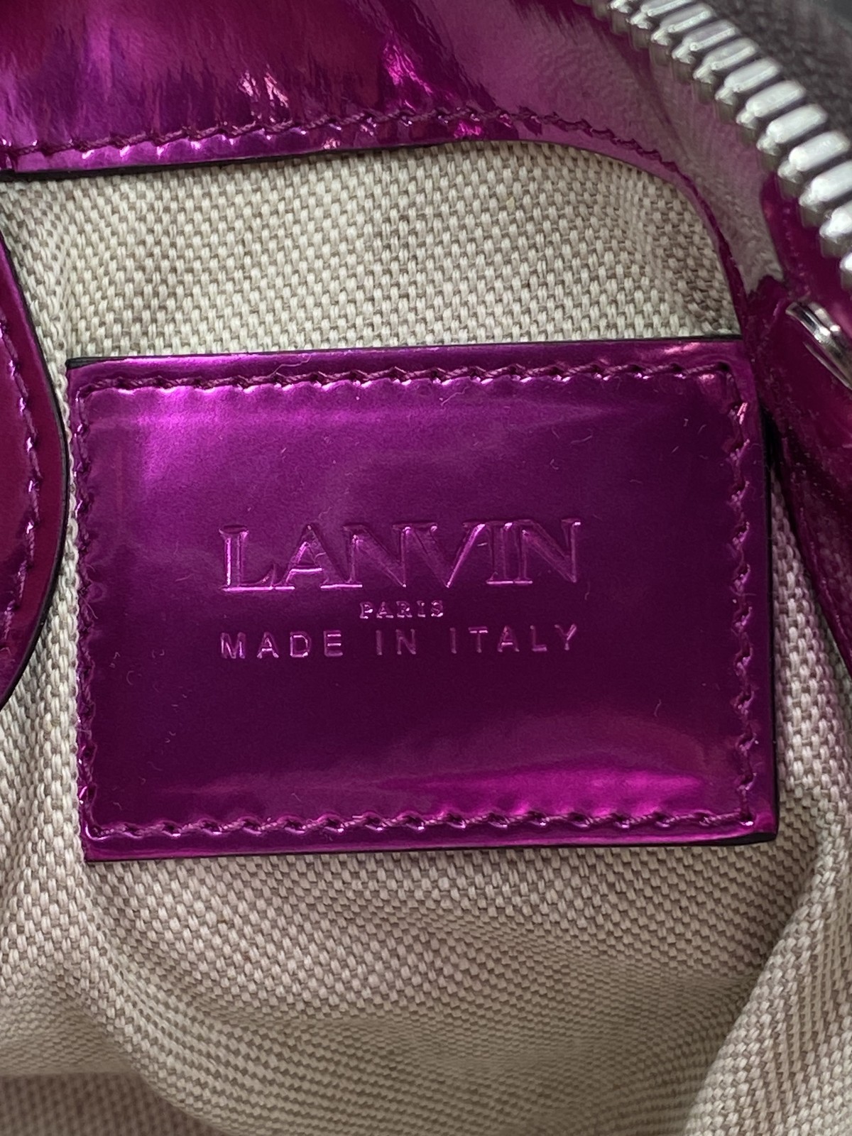 Lanvin Pink Patent Leather Medium Top Handle Bag