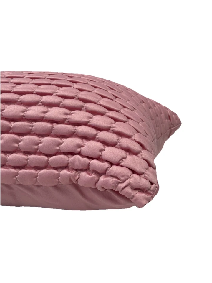 2 Filled Cushions Rectangle Bolsters Cushioned Quilted Abstract Blush Pink - Image 2 of 4
