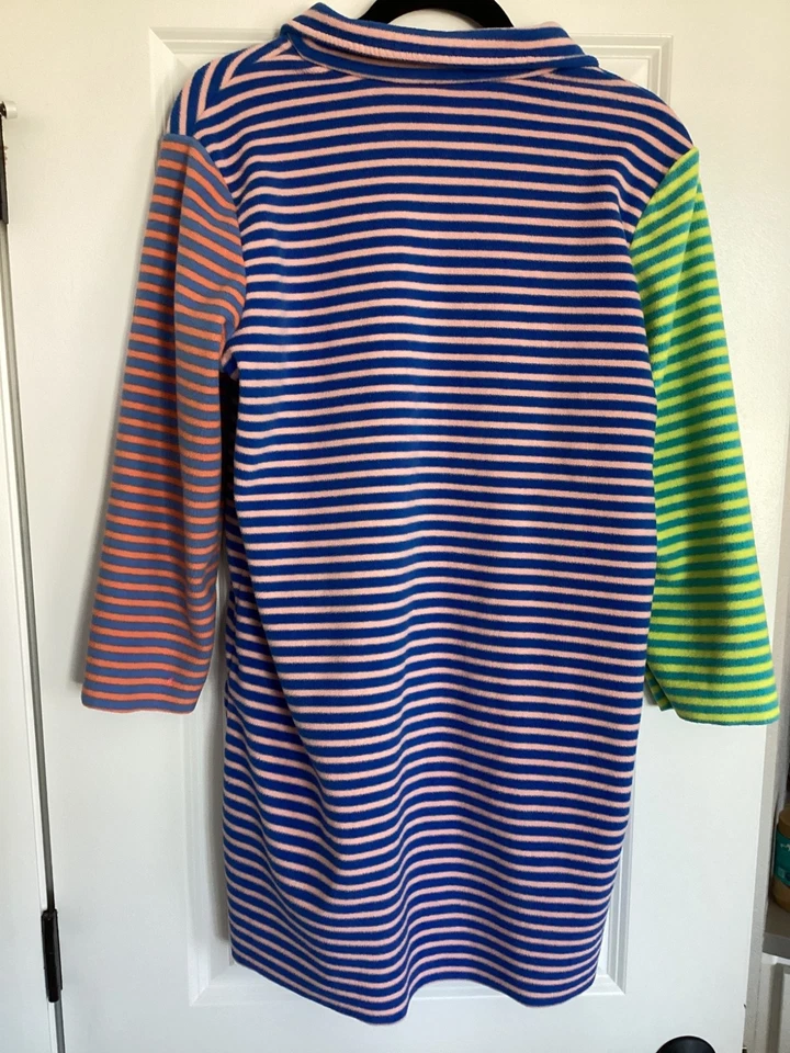 Vestido Lands End Feminino Multi Listrado Manga Longa Malha de Lã Quarto Zíper Tamanho M - Imagem 4 de 4