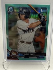 2018 Bowman Chrome Aqua Refractor #BCP5, AARON KNAPP RC /125, Miami Marlins