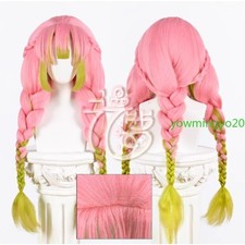 Demon Slayer:Kimetsu no Yaiba Kanroji Mitsuri Cosplay Accessory Wig Short Pink