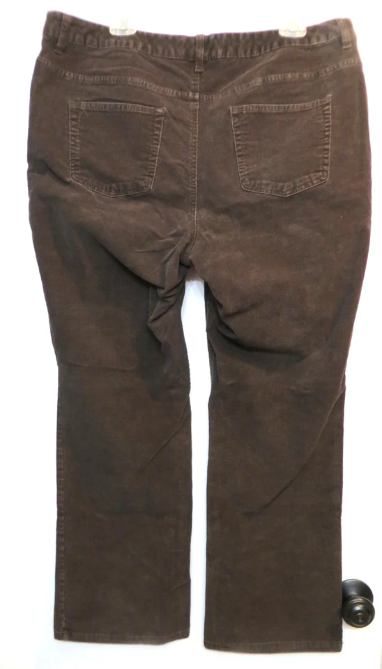 St. John's Bay Corduroy Pants Womens 18W Brown Secretly Slender Straight Leg - Image 2 of 4