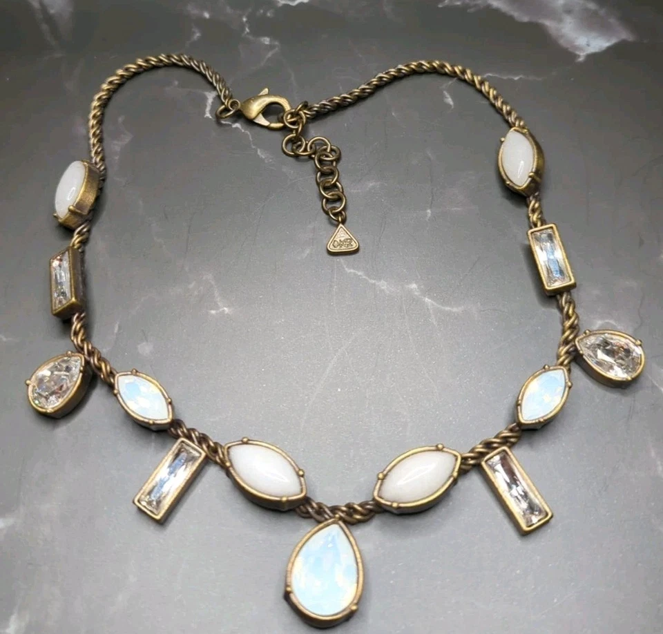 Collar de moda Silpada KR 20 1/4" cadena de latón cristal ópalo A88 Foto 3 de 4