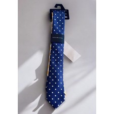 Tommy Hilfiger Big Boys Yellow Chevron  Blue Squares Contrasting Neck Tie