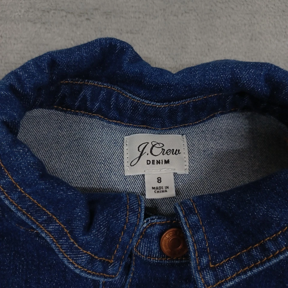 Vestido Camisa J Crew Mujer 8 Azul Denim Bolsillos Abotonados Preppy Manga Larga Foto 4 de 4