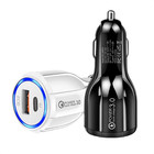 PD20W+QC3.0 USB C Car Charger Fast Charging 2Ports Cigarette Lighter Car Adapter