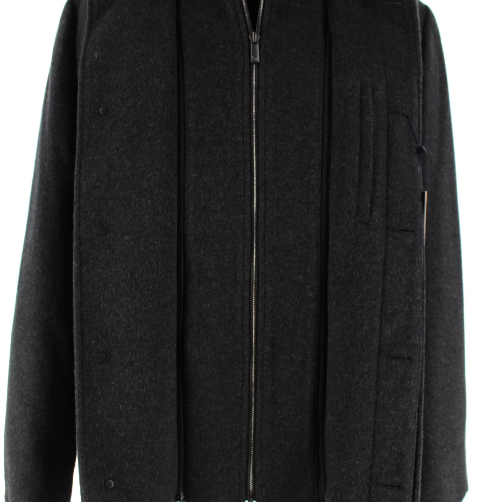 Cardinal of Canada NWT Wool Blend Car Coat w/ Removable Bib Size 44R In Charcoal - product detail image 9