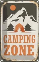 Blechschild 18X12 Cm Camping Zone Outdoor Deko Geschenk Metall Schild