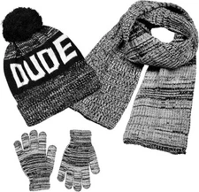 Polarwear Boys Hat Scarf & Glove Set-Kids Cold Weather Winter Accessories-Child