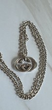 GUCCI STERLING SILVER BRITT GG NECKLACE 50cm VINTAGE 