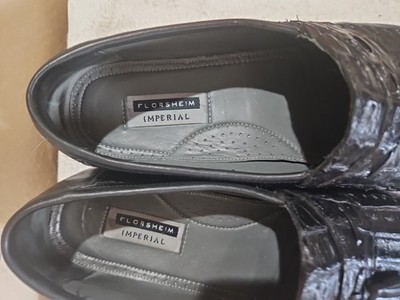 $499 Florsheim Imperial CAIMAN Alligator Size 11.5 D Black  display picture 3