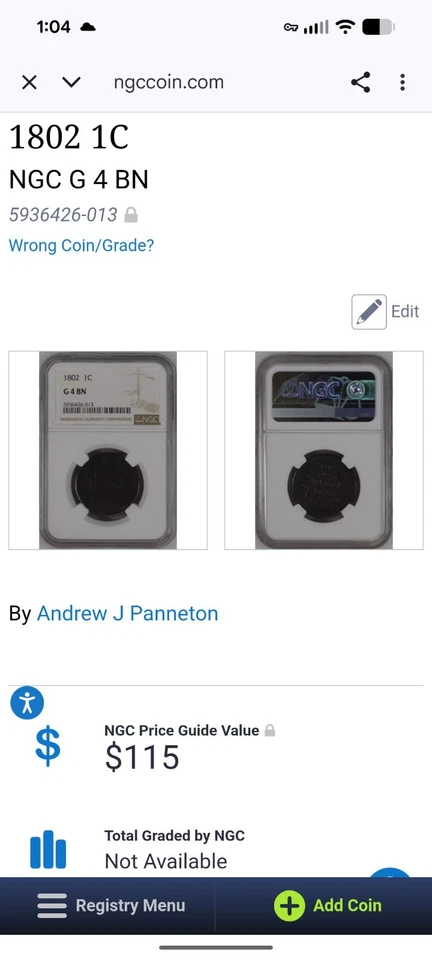 1802 1C G 4 BN NGC 5936426-013 - Image 4 of 4