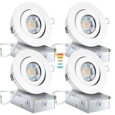 Gimbal Recessed Lighting 4 Inch 4 Pack, Ajustable Eyeball Recessed Ceiling Li...