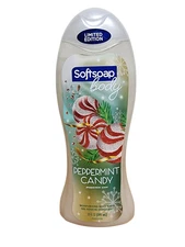 Softsoap Peppermint Candy Body Wash 20 fl oz Moisturizing Christmas Winter Scent