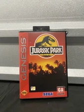 Jurassic Park (Sega Genesis, 1993) CIB Complete W/ Cardboard Box & Poster
