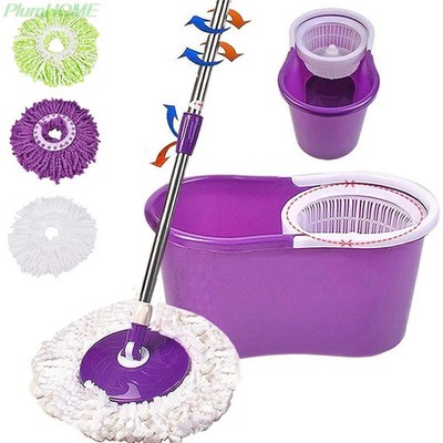 Color: Blue - 360 Magic Rotating Automatic Microfiber Mop Head Replacement Mop W