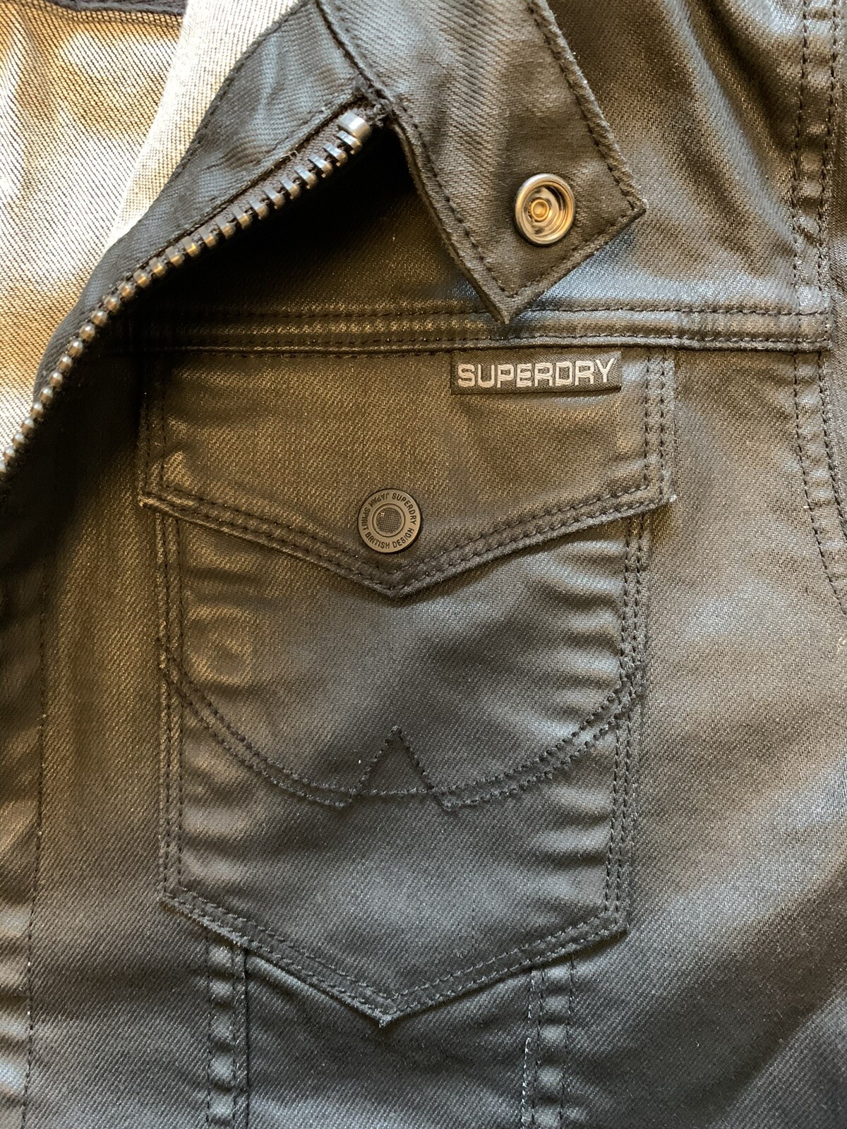 superdry mens Copper Black Denim jacket xxl eBay