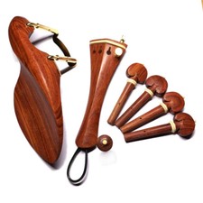 4/4 Violin Rose Wood Fitting Hill Shape Tailpiece Chinrest Pegs Endpin Screw New