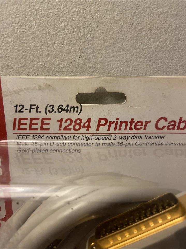 Compaq Printer cable 12' Gold Plated 26-631 IEEE 1284 (NEW SEALED) - Image 3 of 4