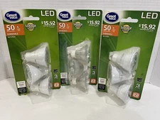 9 Count Great Value 50 W/6-6.5 W LED Indoor Light Bulbs