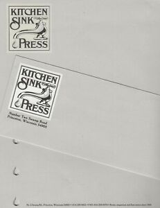 DENIS-KITCHEN-KITCHEN-SINK-PRESS-NEW-1981-STATIONERY-LETTERHEAD-amp-ENVELOPE